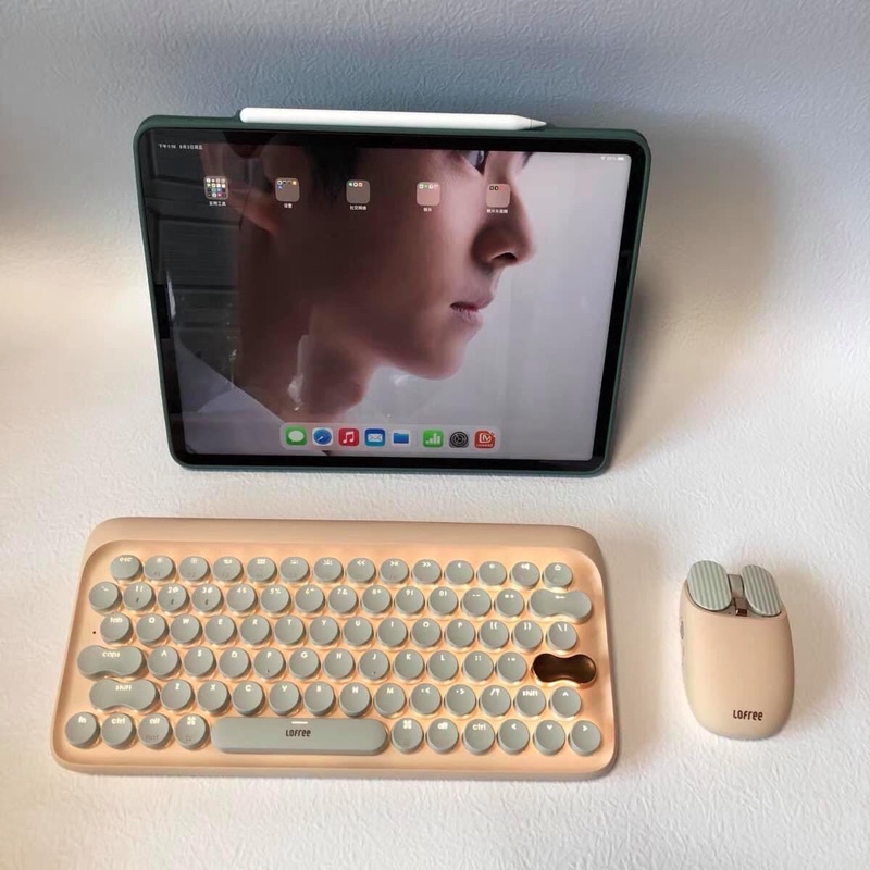 Bàn phím cơ Bluetooth Lofree màu trà sữa pastel chính hãng (có thể mua combo bàn phím+chuột+máy tính)