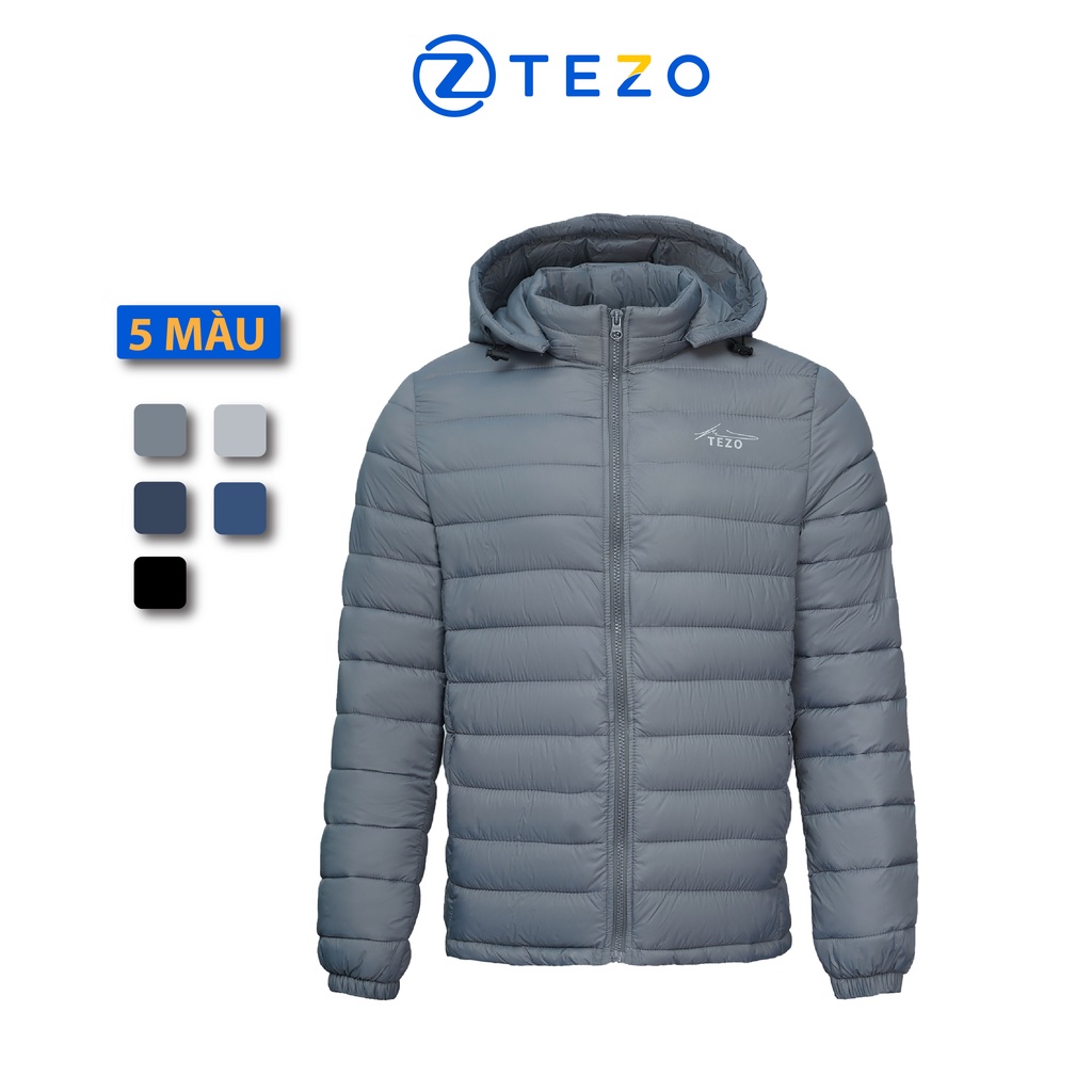 Áo khoác nam Tezo phao nam bông xay siêu nhẹ mũ áo có thể tách rới 22APBX001