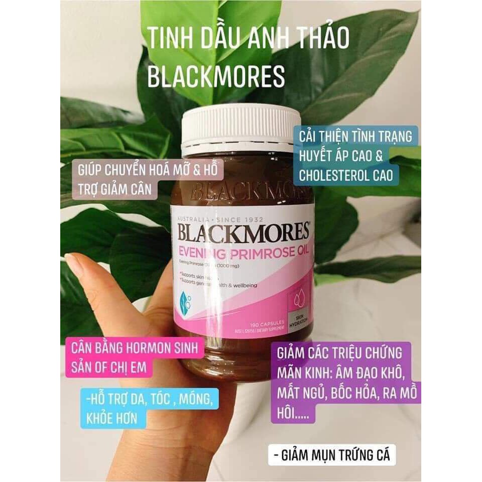 (190v - Date 2024) Tinh dầu hoa anh thảo Evening Primrose Oil Blackmores