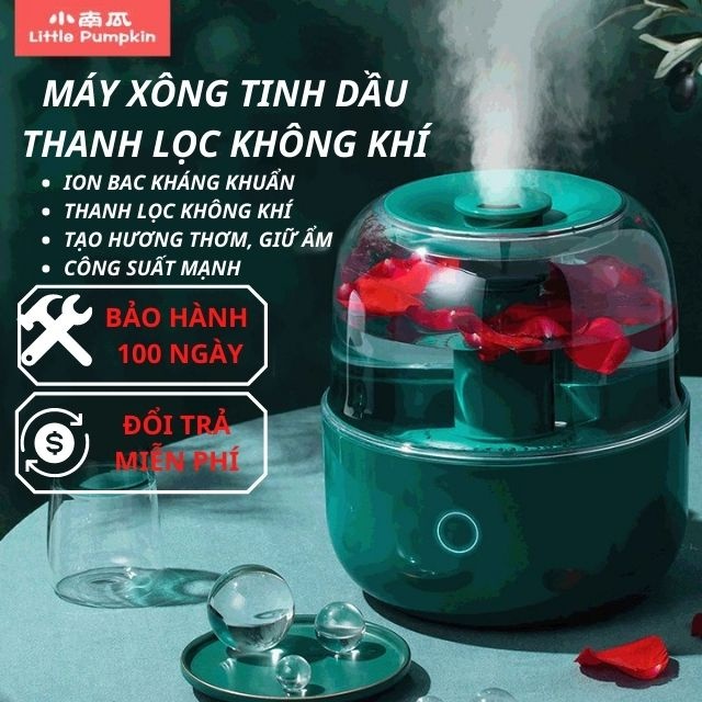 [CAO CẤP] Máy Khuếch Tán Tinh Dầu, Máy Xông Tinh Dầu Little Pumpkin, Máy Tạo Độ Ẩm, Phun Sương, Giúp Khử Mùi, Lọc Khô