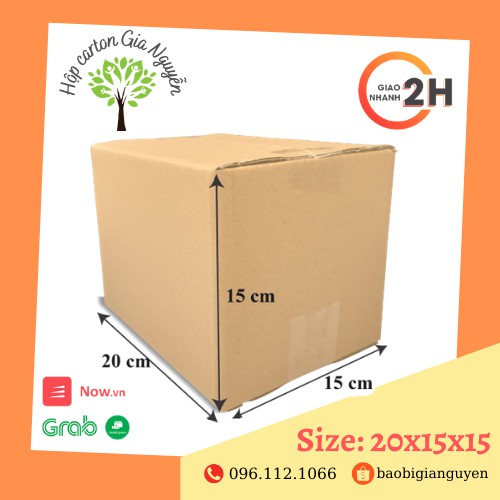 set 20 hộp đóng gói hàng carton 20x15x15, thùng bìa cứng đóng hàng Gia Nguyễn