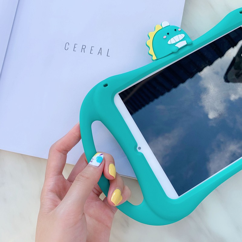 Ốp máy tính bảng bằng silicone chống va đập hình khủng long cho IPAD 5/ 6 /PRO/ 2/3/4/ MINI 5
