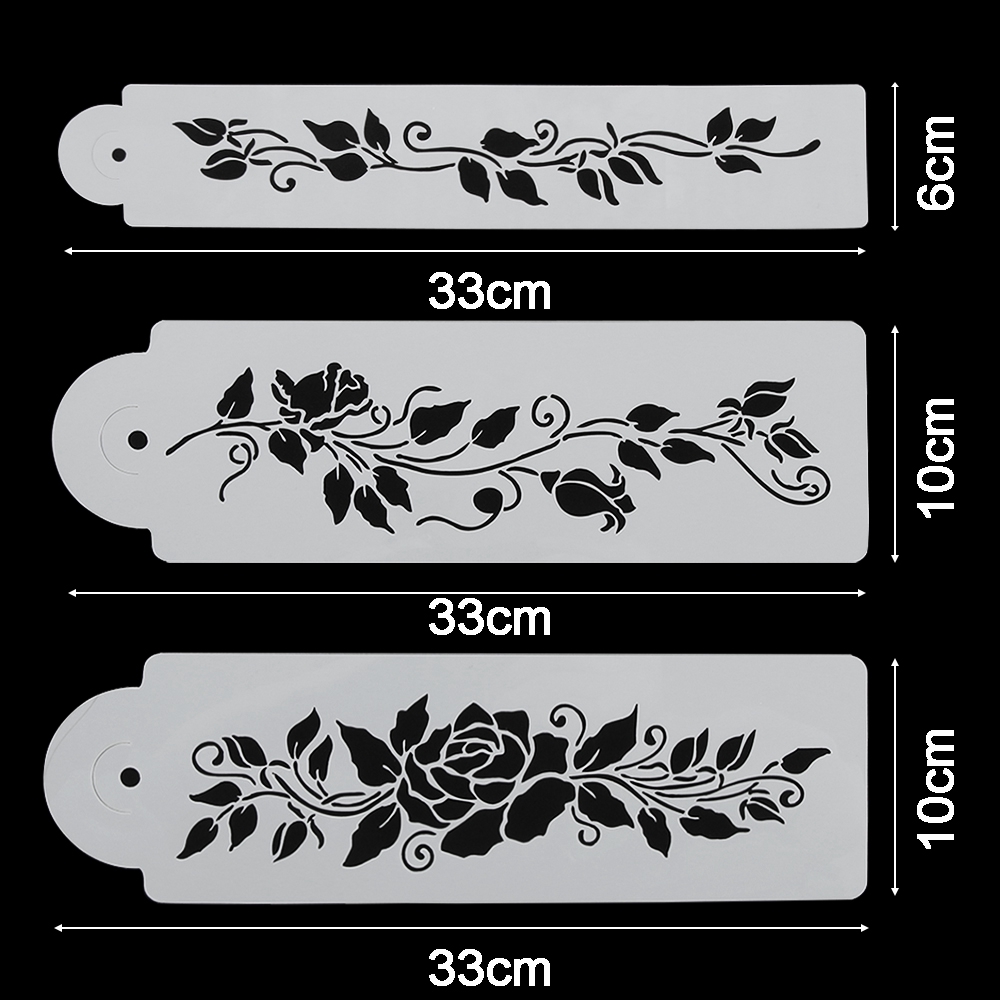 Bộ 3 khuôn trang trí bánh kem sang trọng tiện lợi cho các sự kiện