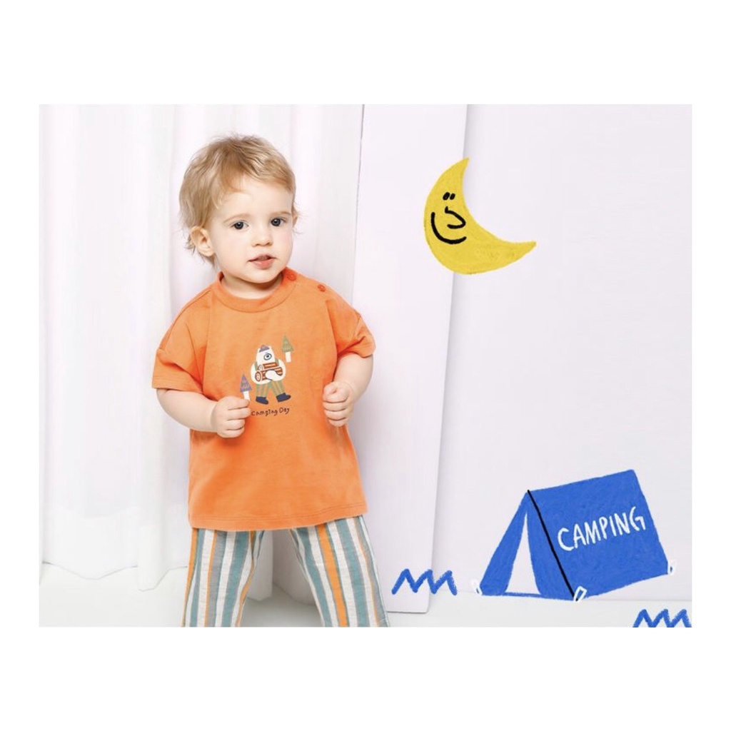 Bộ bé trai bé gái in hình gấu camping day MM. HA1107