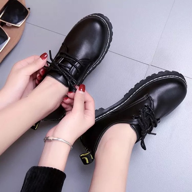 [order] GIÀY OXFORD nữ da lì đế cao vừa