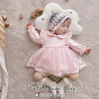 Set váy công chúa cánh tiên voan cao cấp MOMOIDEA cho bé gái đầy tháng/ thôi nôi (Kèm Mũ)