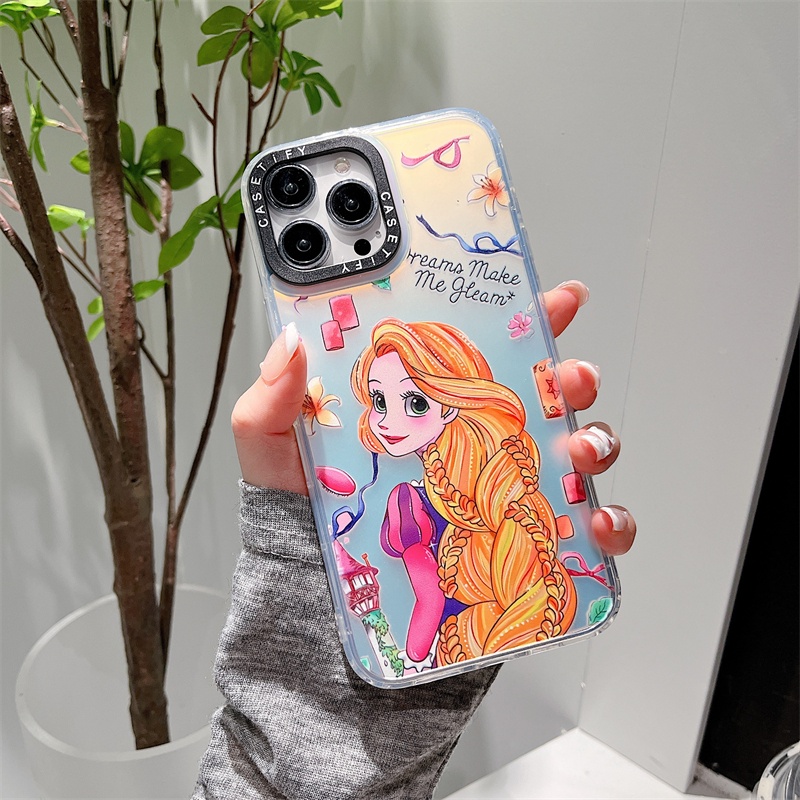 Ốp Điện Thoại Màu Laser In Họa Tiết Công Chúa Disney Cho iPhone 14 Pro Max 13 Pro Max 11Promax 12ProMax XS Max