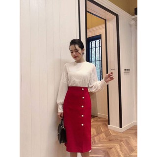 Chân váy bút chì dài 60cm phối cúc