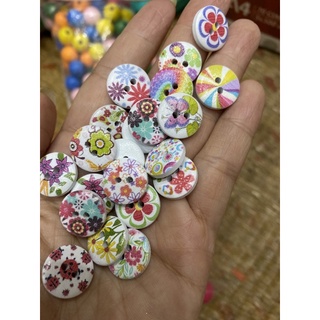 ☘️Cúc áo gỗ in hoa văn☘️