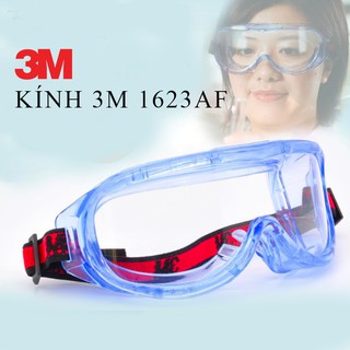 Kính bảo hộ 3M 1623af - Kính bảo hộ chống hoá chất 3M, bảo vệ mặt 180 độ