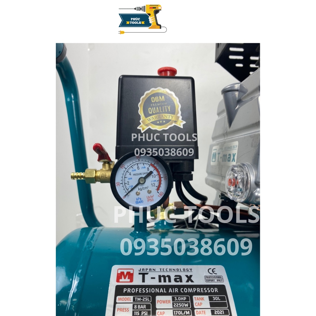 Máy nén khí TMAX 30L 3.5 HP có dầu dây đồng