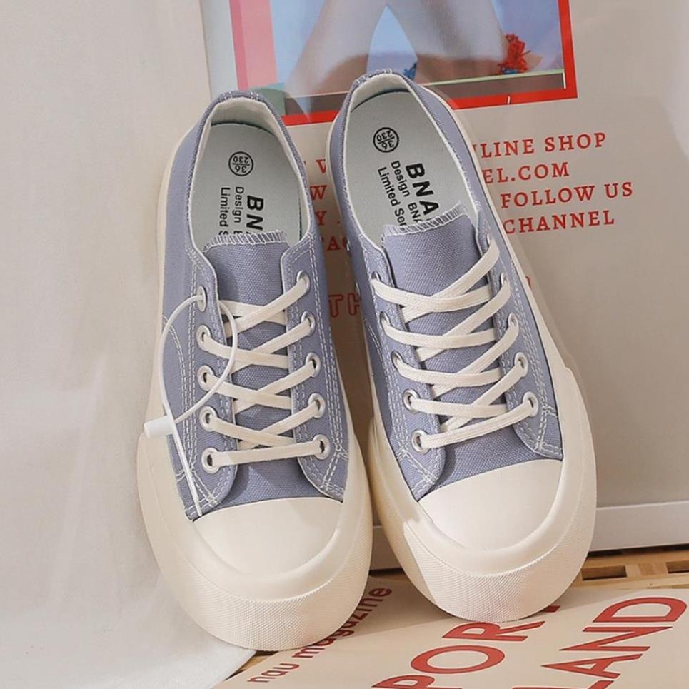 Giày thể thao nữ ulzzang cổ thấp cột dây bánh mì Hàn Quốc đế bằng đen trắng giá rẻ size từ 36 tới 39 VAPIDA MS04 SAR ⛸️