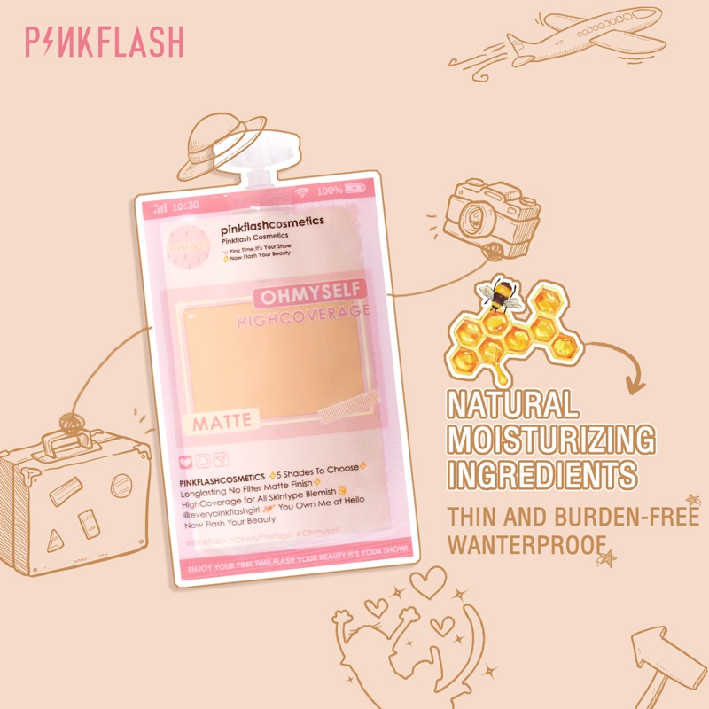 Kem Nền PINKFLASH OhMySelf Màu Lì Không Cân Bằng Lâu Trôi Phù Hợp Cho Mọi Loại Da