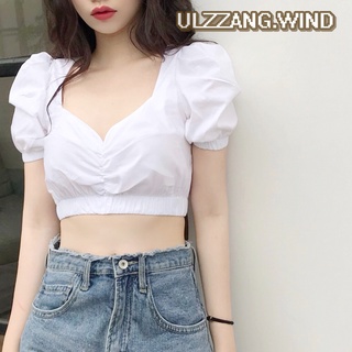 [Hàng có sẵn] Áo cúp ngực tay bồng bo eo - u.w