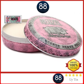 Sáp vuốt tóc reuzel pink greasy heavy hold pomade - chính hãng - pomade heo, lợn hồng - 113gram