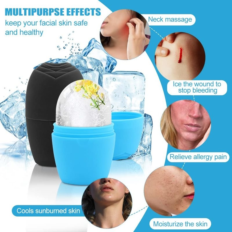 1 Ly Đá Lạnh Dạng Lăn Mát Xa Giảm Quầng Thâm Chống Nếp Nhăn Bằng Silicone Có Thể Tái Sử Dụng Tiện Lợi