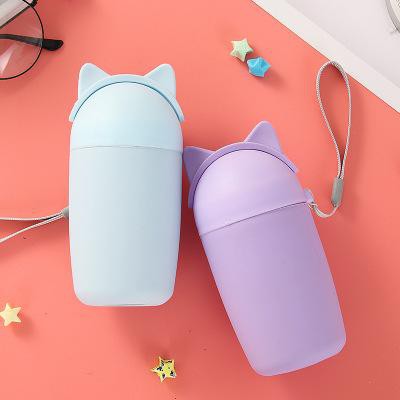 BN12 bình nước tai mèo 300ml thuỷ tinh bình nước cute chai nước dễ thương