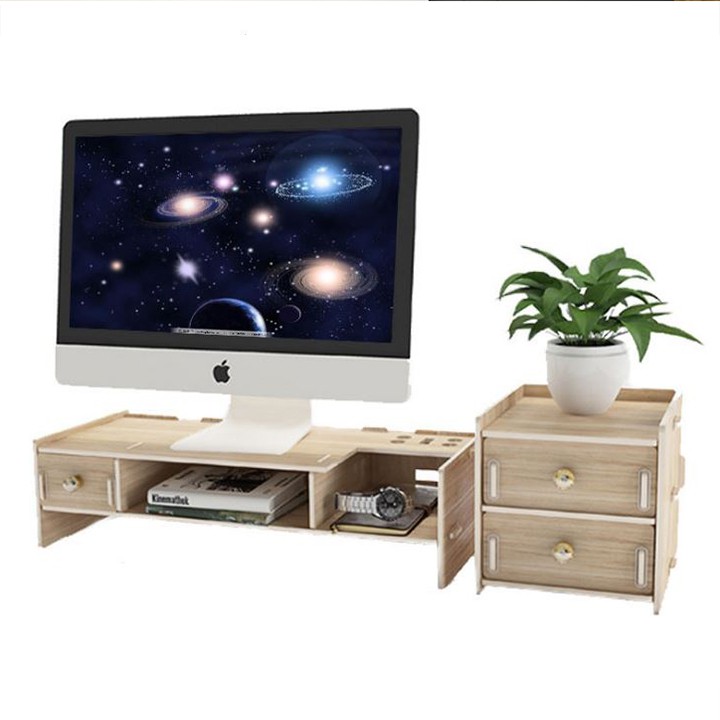 [Sales Khủng] Kệ Để Màn Hình Máy Tính Gỗ ép 5 lớp Tặng Kèm Hộp Để Bút 2 Tầng | BigBuy360 - bigbuy360.vn