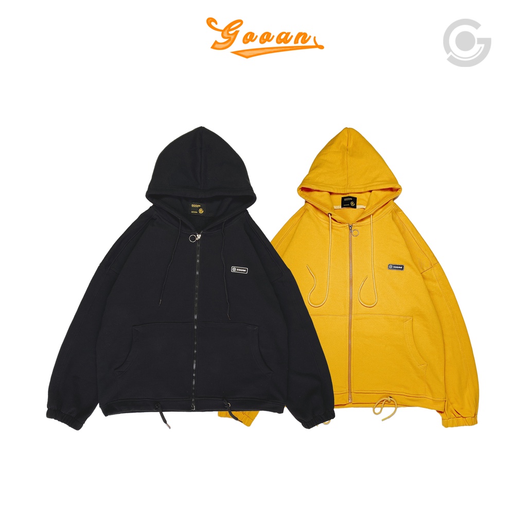 Áo khoác nỉ chân cua hoodie zip - Gooan