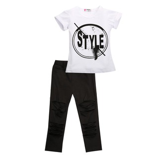 BღBღToddler Kids Girls Clothes Style T-shirt Tops Pants Leggings Outfits 2Pcs Set