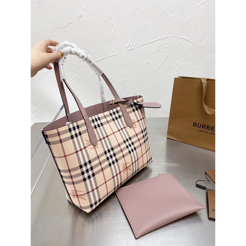 túi xách tay kẻ ca rô nữ dáng to phụ kiện túi nhỏ đi kèm burberry bbr