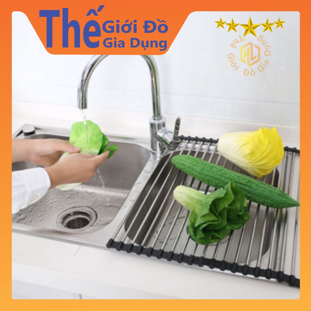 [Giá Inox] Giá Để Ráo Nước Cho Bồn Rửa Chén Bằng Thép Không Gỉ