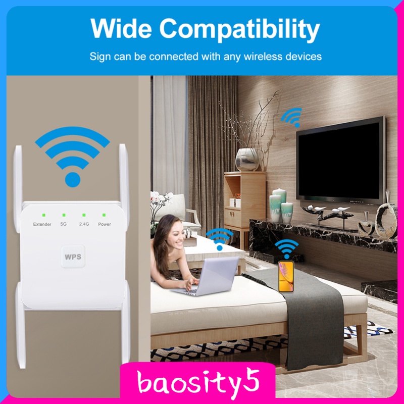 Bộ Khuếch Đại Tín Hiệu Wifi Không Dây 4 Ăng Ten 1200mbps 2.4g 5g | BigBuy360 - bigbuy360.vn