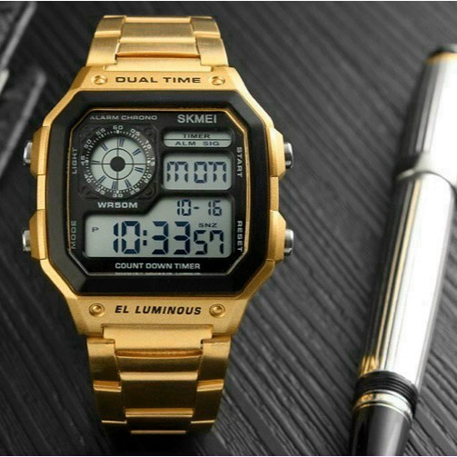 Đồng hồ điện tử chính hãng SKMEI, đồng hồ đeo tay nam nữ mặt vuông, cao cấp, mẫu mã thời trang