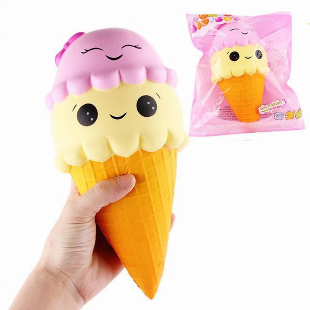 Đồ chơi Squishy cây kem ốc quế xinh xắn giảm căng thẳng - kem ốc quế 22cm kèm bao bì