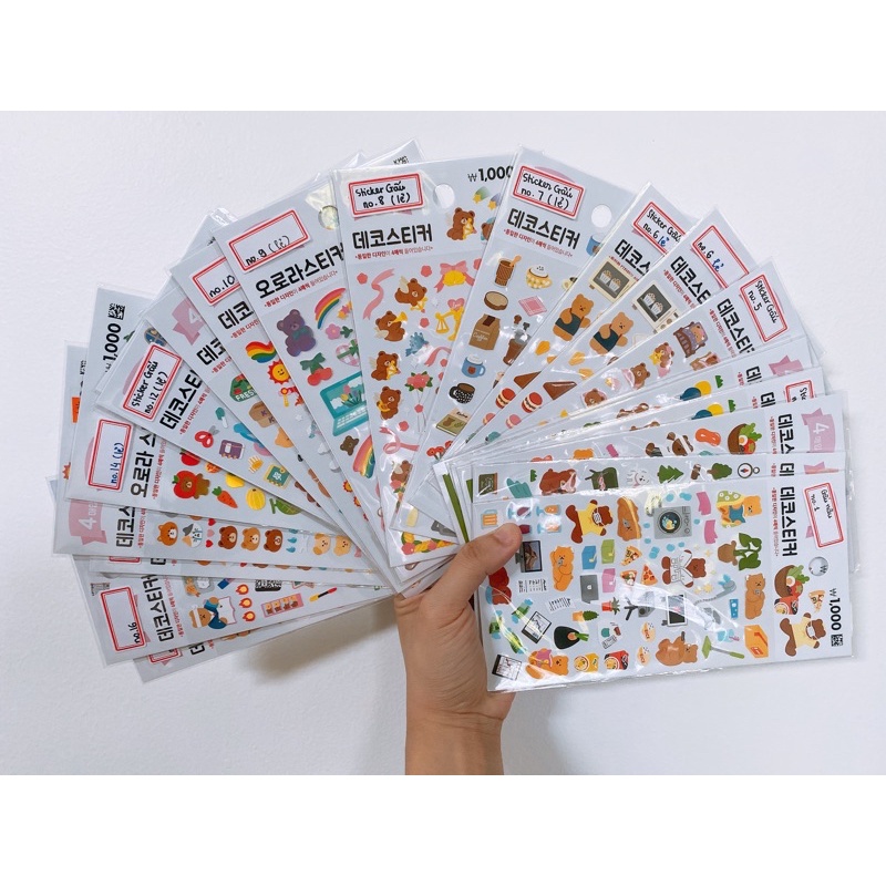 SET STICKERS GẤU DAISO HÀN QUỐC - MẪU NGẪU NHIÊN