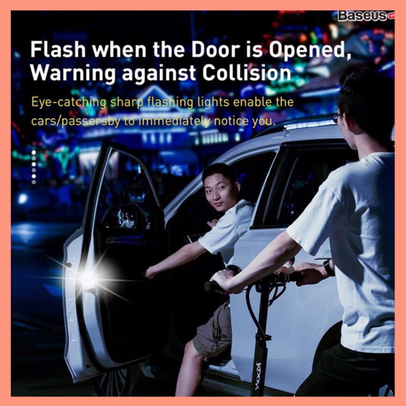 Đèn Cảnh Báo Mở Cửa Ô Tô Tự Động Baseus Door Open Warning Light (bộ 2 cái)