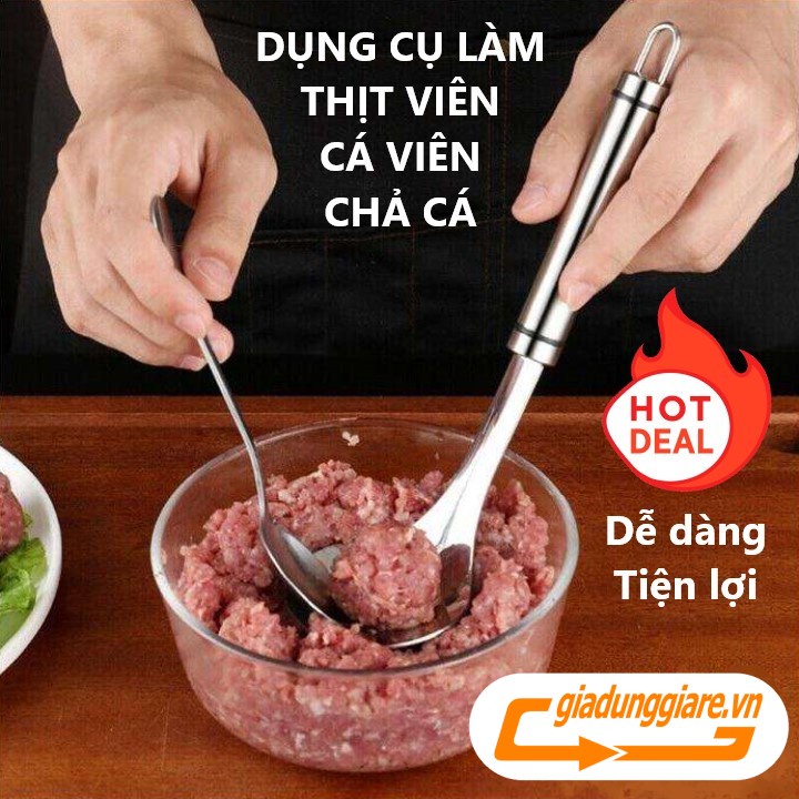 ( Bán sỉ ) Dụng cụ làm thịt viên nặn cá viên chả cá sắn mọc tiện dụng dài 25cm (Chất liệu INOX) - giadunggiare.vn