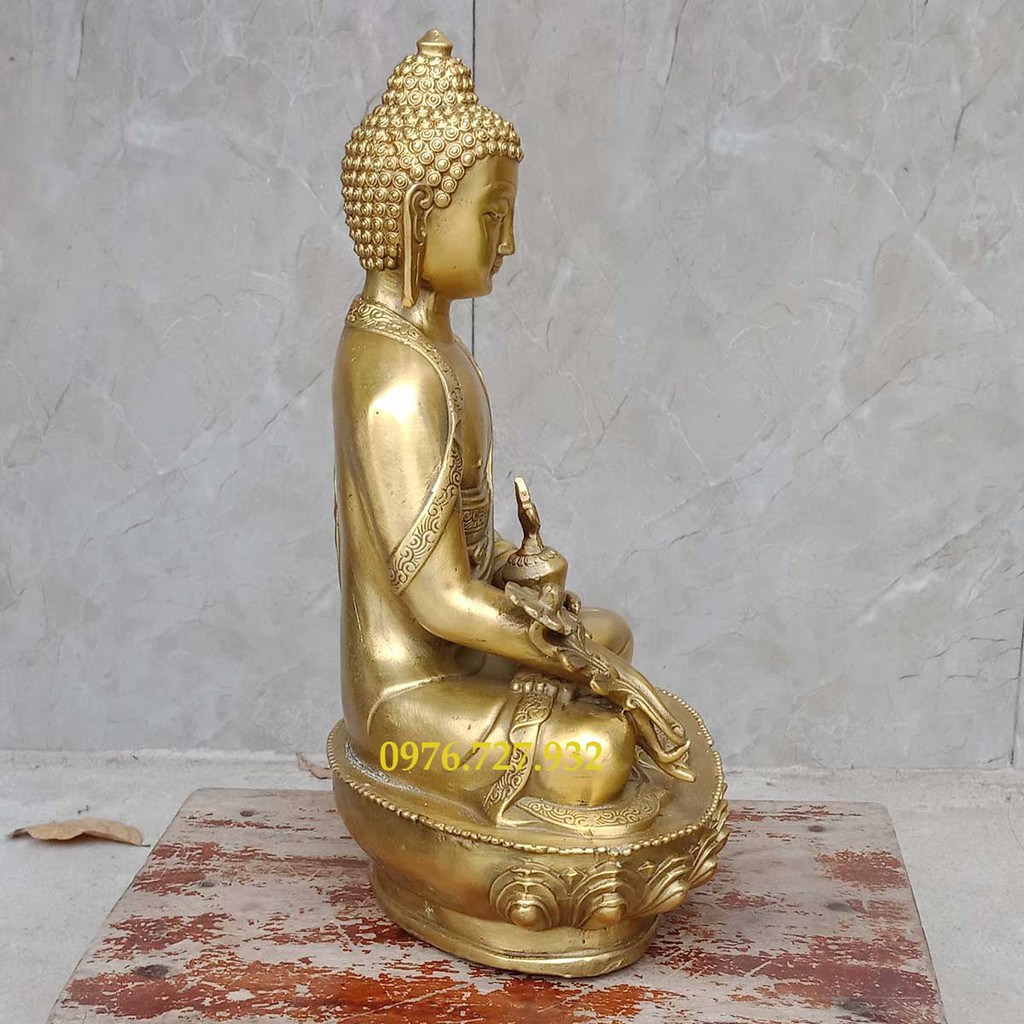 Tượng phật dược sư cao 30cm, tượng phật dược sư bằng đồng, bán tượng dược sư