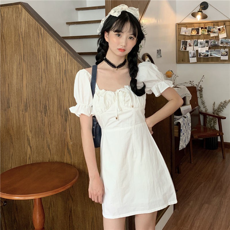 Đầm Tay Phồng Cổ Vuông Xinh Xắn Cổ Điển Kiểu Pháp Dành Cho Nữ | BigBuy360 - bigbuy360.vn