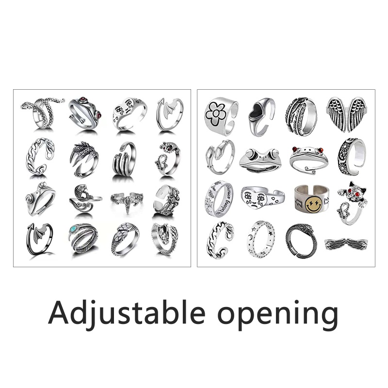 Set Nhẫn Hở Mạ Vàng Y2k Hình Rắn Phong Cách Bohemian Thời Trang Cho Nam Và Nữ