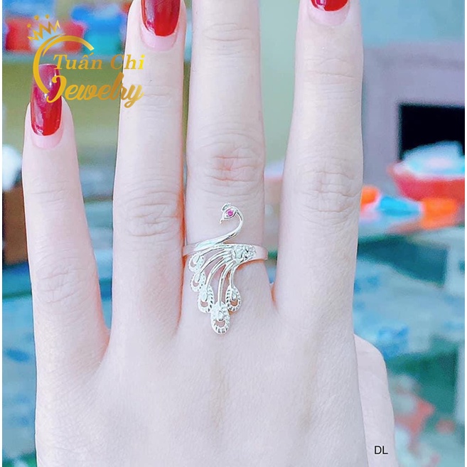 Nhẫn Bạc Hình Con Công cá Tính, Mẫu Mới Cực Hot, Nhẫn Dáng Hở