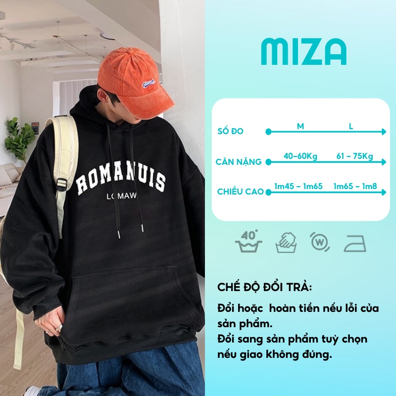 Áo hoodie nam nữ unisex nỉ ngoại form rộng có mũ ulzzang hàn quốc cặp đôi local brand cute zip chống nắng ROMANUIS