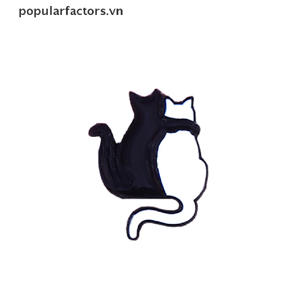 [Phổ Biến] Ghim Cài Áo Tráng Men Hình Mèo Ôm Nhau Hoạt Hình Dễ Thương [VN]