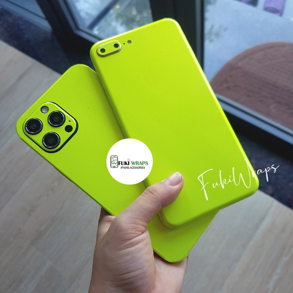 Tấm Dán Skin mặt sau Glossy Psycho Green Full Viền Dành cho13prm , 12prm , 11prm , x, xs, xsm , xr , 6p , 7p  - FukiShop