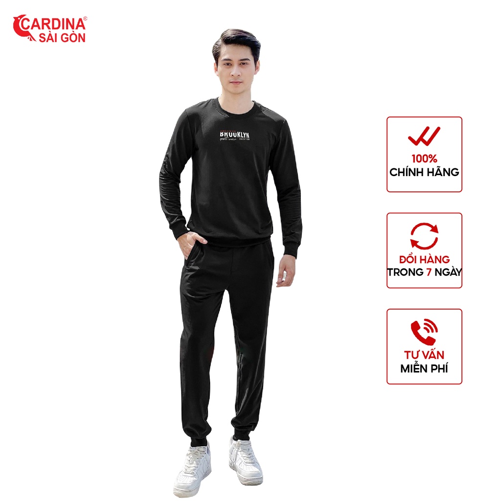 Bộ Nỉ Nam Thể Thao Thu Đông 𝐂𝐀𝐑𝐃𝐈𝐍𝐀 𝑺𝒂̀𝒊 𝑮𝒐̀𝒏 Chất Cotton Da Cá Cao Cấp In Chữ Khỏe Khoắn Năng Động Mã 1NiM01
