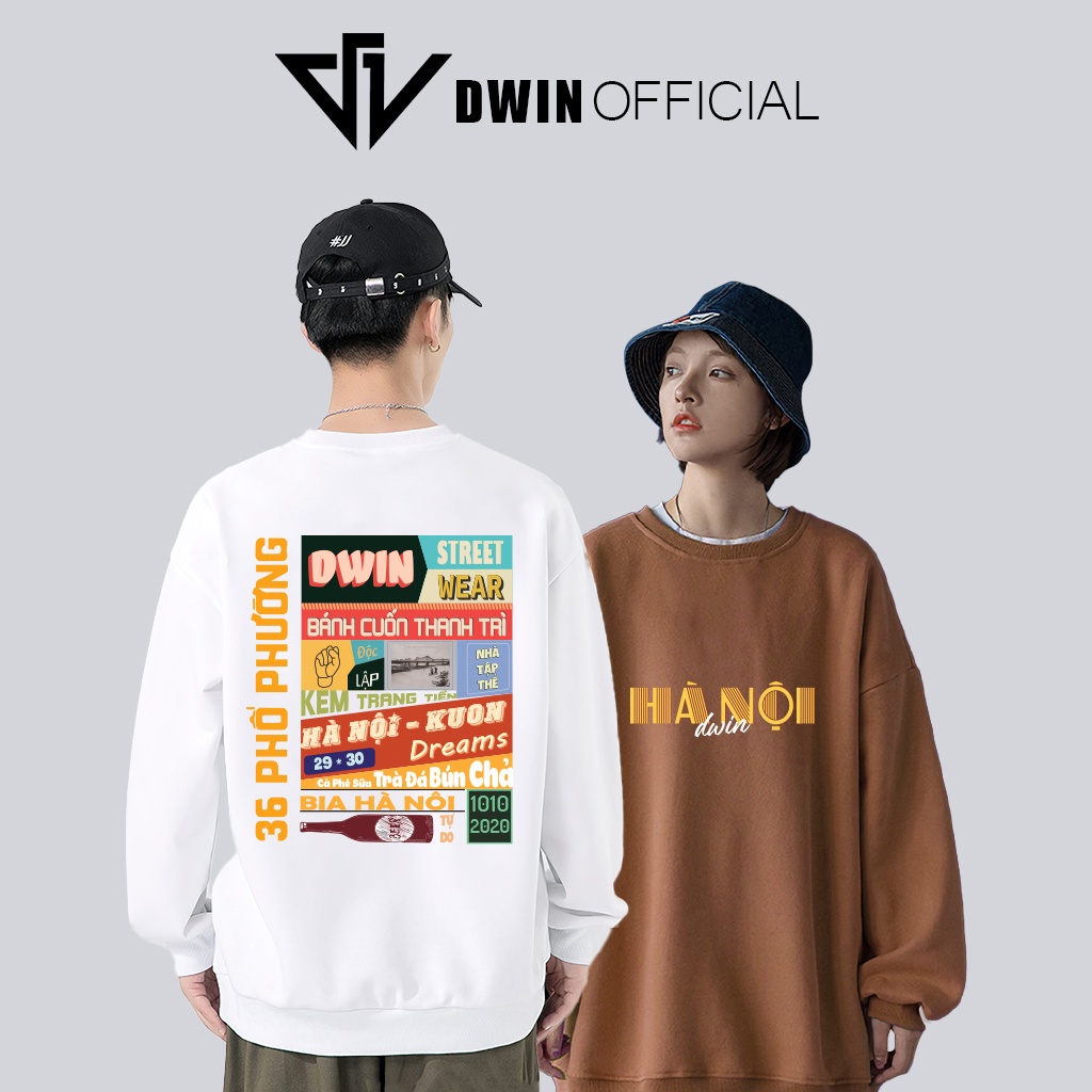 Áo hoodie sweater nỉ bông hà nội unisex form rộng