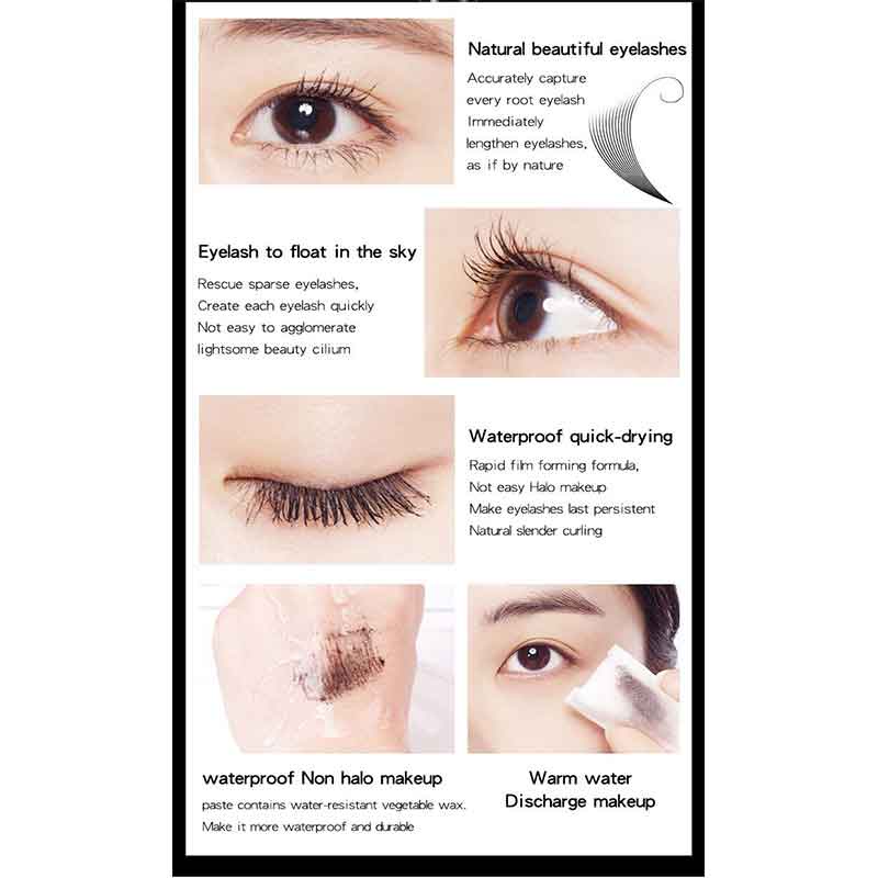 Mascara đen sợi tơ 4D chuốt dài mi chống thấm nước lâu trôi