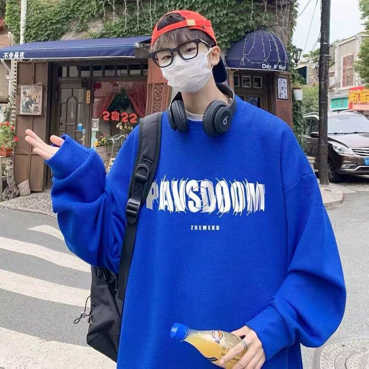 Áo Hoodie Nam Cổ Tròn Dài Tay Dáng Rộng Phong Cách Âu Mỹ