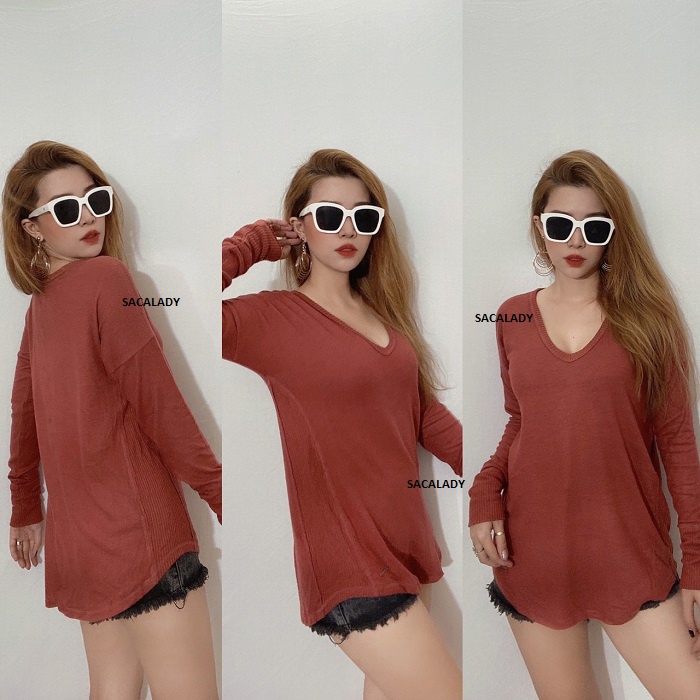 Áo Len Tay Dài Đỏ Cam ABER - 3881