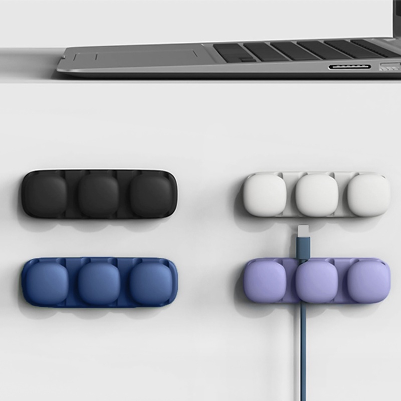 Giá Đỡ Dây Cáp Sạc / Chuột Máy Tính Bằng Silicon 4 / 6 Lỗ Dán Chắc Chắn