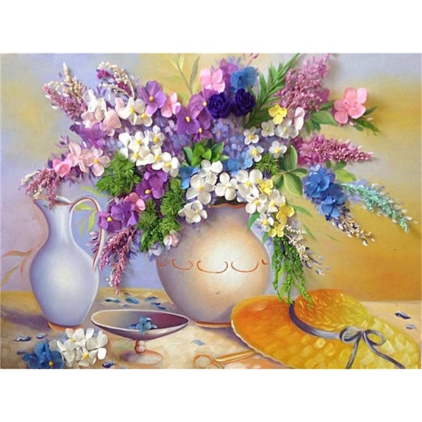 Bộ Tranh Đính Đá 5D Tự Làm Hình Bình Hoa Trang Trí Nhà Cửa