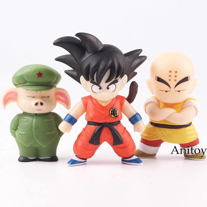 Bộ 3 tượng mô hình nhân vật son goku krillin trong Bảy viên ngọc rồng