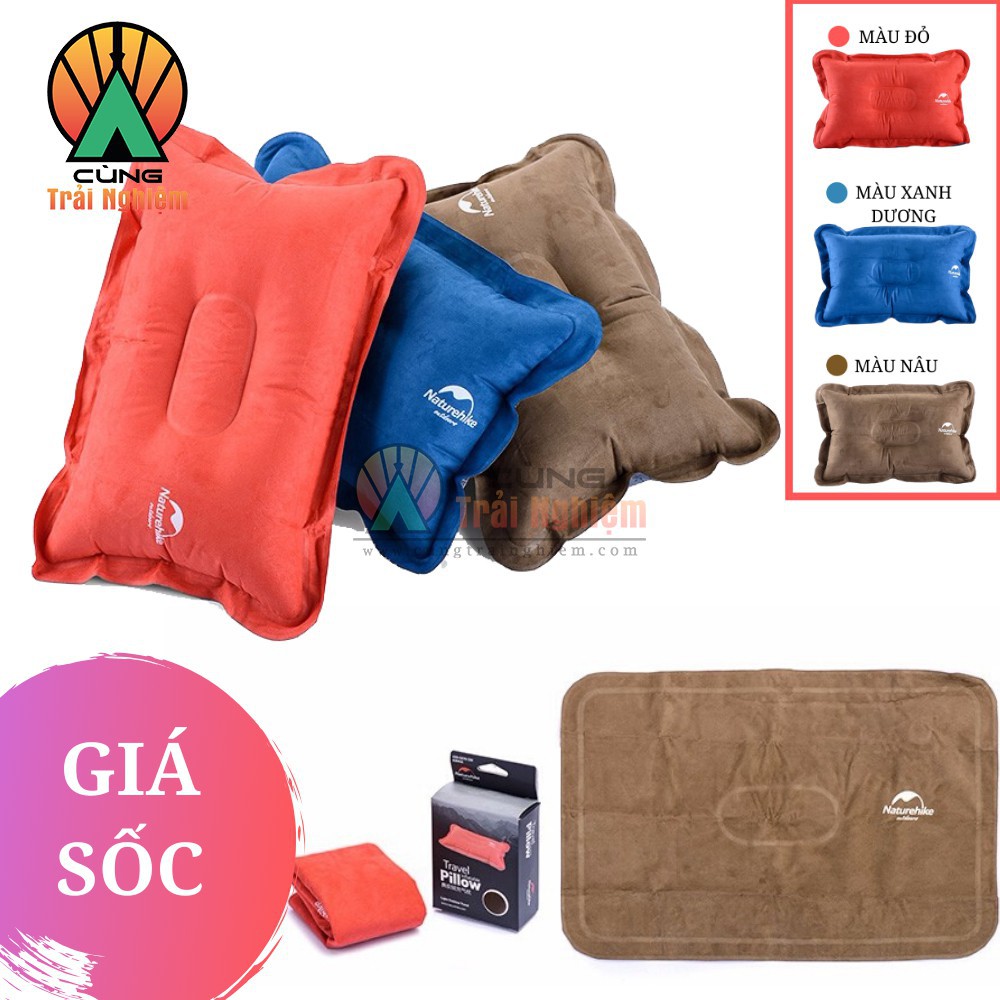 Gối Hơi Da Lộn Gọn Nhẹ dùng cho Văn phòng Du Lịch Cắm Trại Dã Ngoại NatureHike NH15A001-L