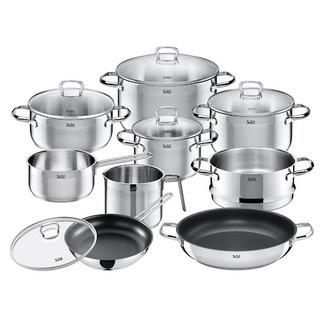 Bộ nồi Silit Pisa 10 món nhập khẩu Đức chất liệu thép không rỉ cao cấp phù hợp mọi loại bếp