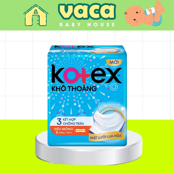 Băng vệ sinh Kotex khô thoáng siêu mỏng không cánh (8 miếng)